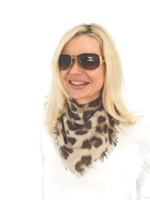 100% Kaschmir Bandana F1 TB leo beige